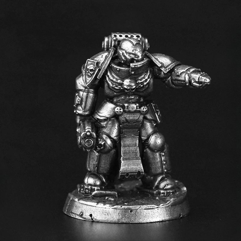 Power Armor Soldier Pointing Copper Figurine White Bronze Sci-Fi Wargame 330-2