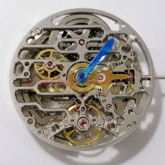 Hangzhou 7500 silver carved hollow watch movement, 3 hands, precision timekeeping, China made.