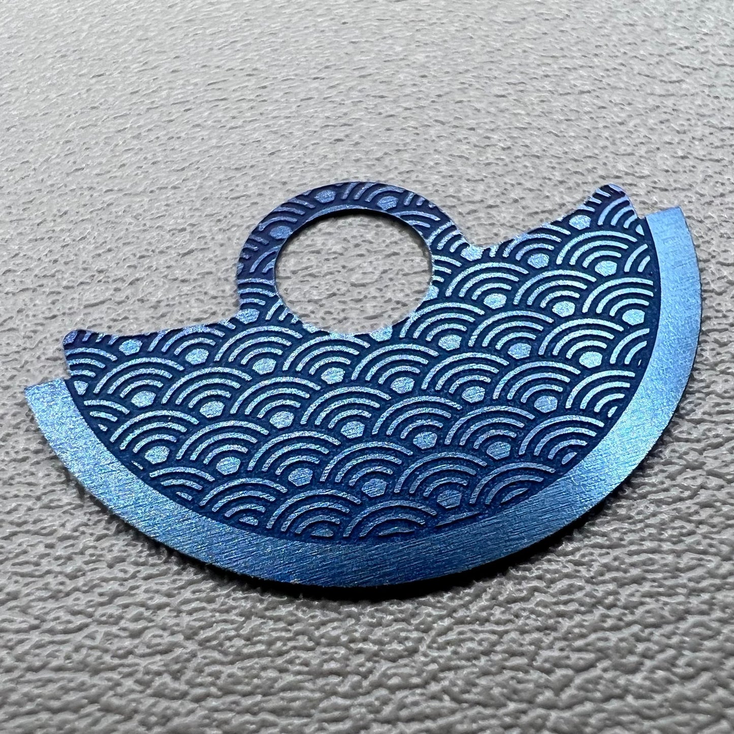 Waved Blue Metal Sheet Oscillating Weight Overlay for Miyota 9015 Movement
