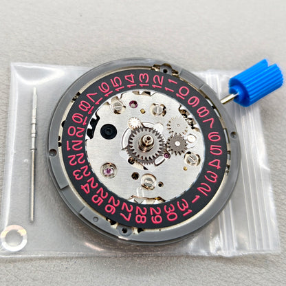 Seiko NH34 Automatic Mechanical GMT Movement Hacking Seconds Red Font Number