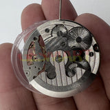 Automatic Mechanical Movement Silver 3 Hands Hollow Moon Phase@12