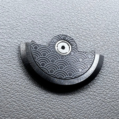 Black Sea Wave carved rotor for NH35 NH36 watch movement, enhancing automatic winding efficiency.