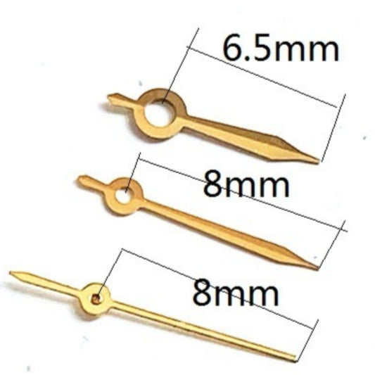 Rose golden watch hands 8x8x6.5mm for Ronda 785 movement, stylish replacement part