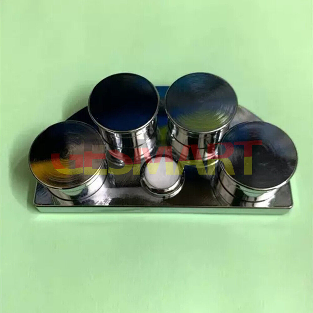 Stainless steel Watch Oil Cup Stand with 4 covered oiler dishes by 30180-A, ideal for precision watch repair.