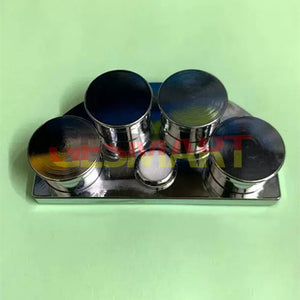 Watch Oil Cup Stand S/S 4 Oiler Dishes Cups with Cover Watch Repair Tool 30180-A