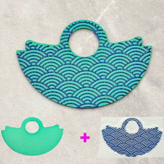 Mint Green Background Blue Wave Up Slice Rotor Oscillating Weight for NH35