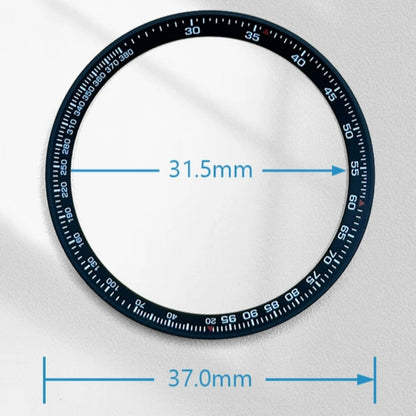 Black metal modified chapter ring watch repair part, 37x31.5mm, durable accessory for precise timepiece restoration.