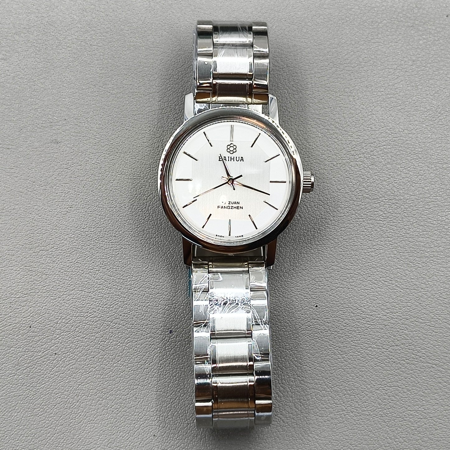37mm China Baihua Manual Mechanical Watch 19 Jews Silver Band Shock-Resistant