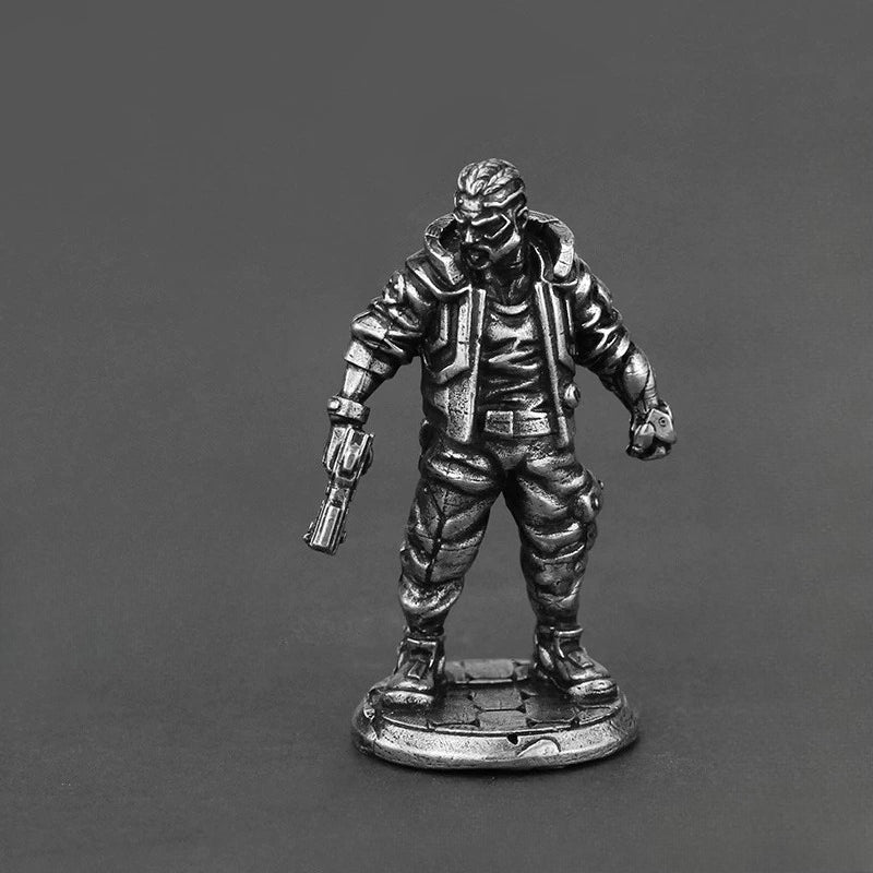 White Brass Figurine Wilbur Price Cyberpunk Miniature - Sunglasses Jacket with Pistol