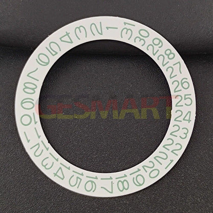 Green date wheel overlay for NH35 NH36 watch movement on white background, precision fit accessory