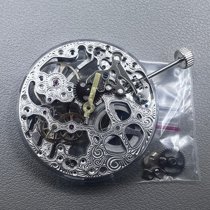 Seagull ST3600 silver hollow mechanical watch movement, ETA 6497 replacement for repairs