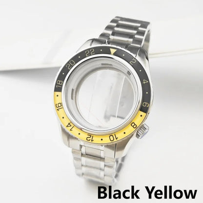 44mm 316L Watch Cases With Green Luminous Bezel for NH34/NH35/NH36/4R35A/4R36A