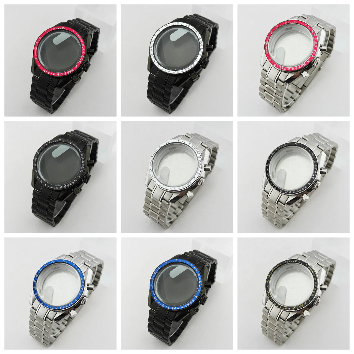 39.7mm Stainless Steel Watch Case Sapphire Glass with Chapter Ring for VK63