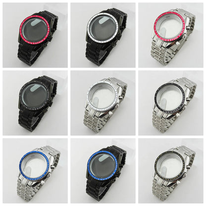 39.7mm Stainless Steel Watch Case Sapphire Glass with Chapter Ring for VK63