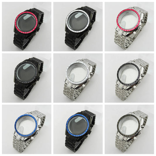 39.7mm Stainless Steel Watch Case Sapphire Glass with Chapter Ring for VK63