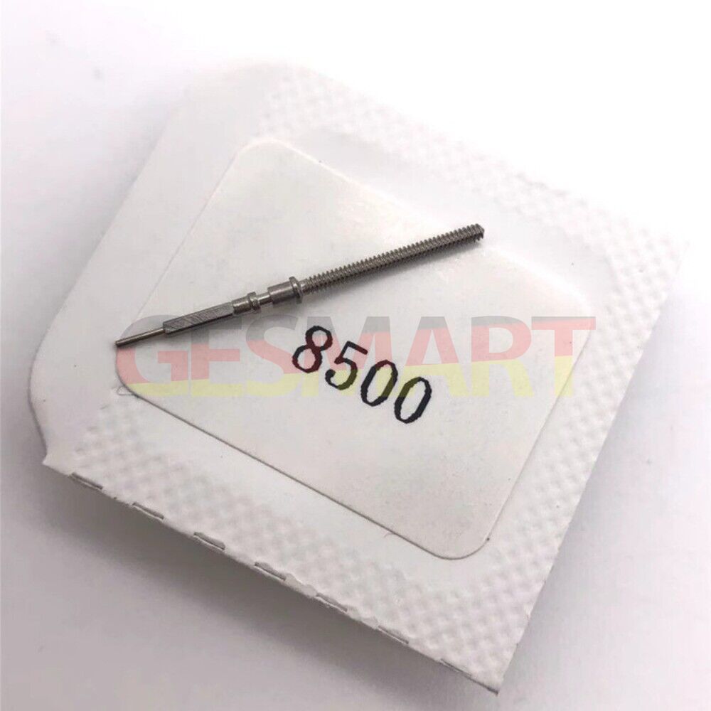 Omega watch winding stem for 8500 movement, precision replacement part ensuring smooth time adjustment.