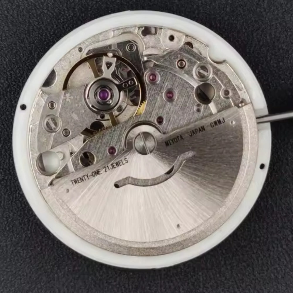 Miyota 8285 automatic mechanical watch movement with Arabic date and week disc, 21 jewels self-winding mechanism
