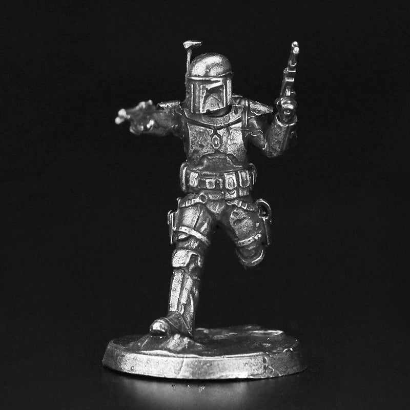 Bounty Hunter Striding Aim Copper Figurine White Bronze Sci-Fi Wargame 362-17