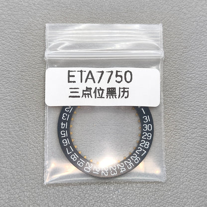 Black Date Disk Wheel Date Wheel Original for ETA 7750 Movement Date@3