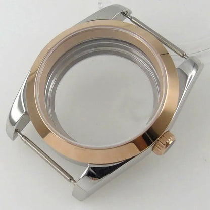 36mm Sapphire Glass Rose Golden Two Tone Watch Case fit NH35 NH36 NH38