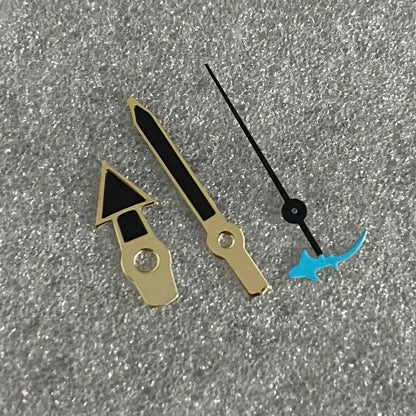 Gold Edge Mermaid/Turtle Black Watch Hands with Second Hands for NH35/NH36/4R/7S