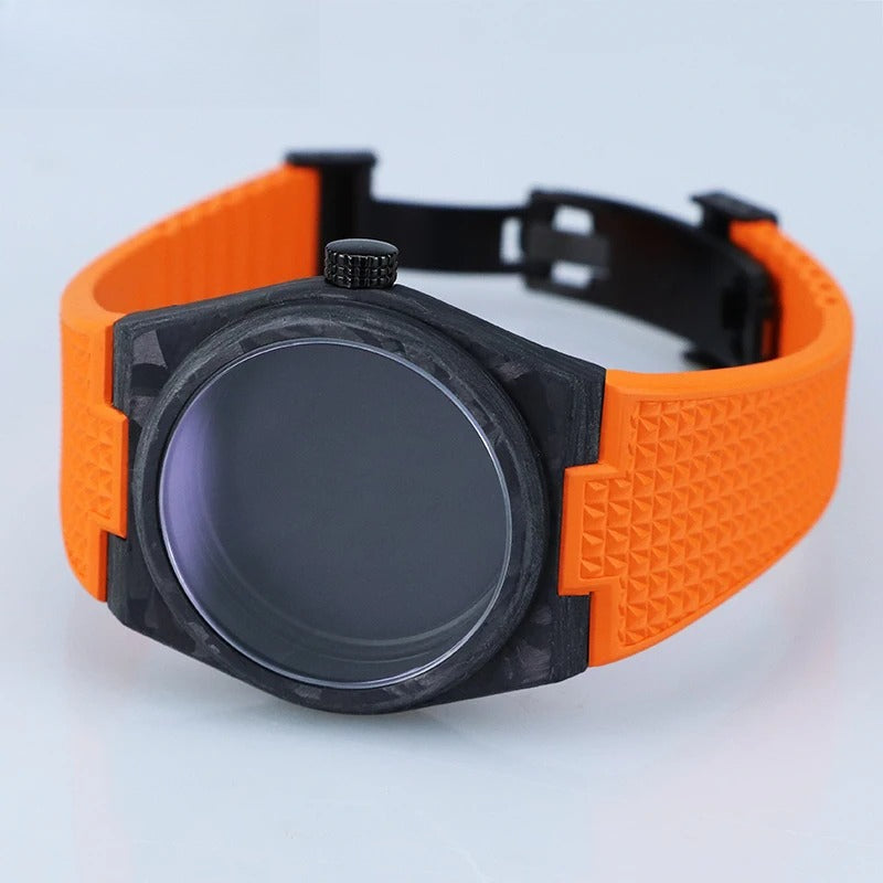 Carbon fiber Case For TISSOTMod 40mm Watch PRX Luxury Waterproof FKM Strap NH35