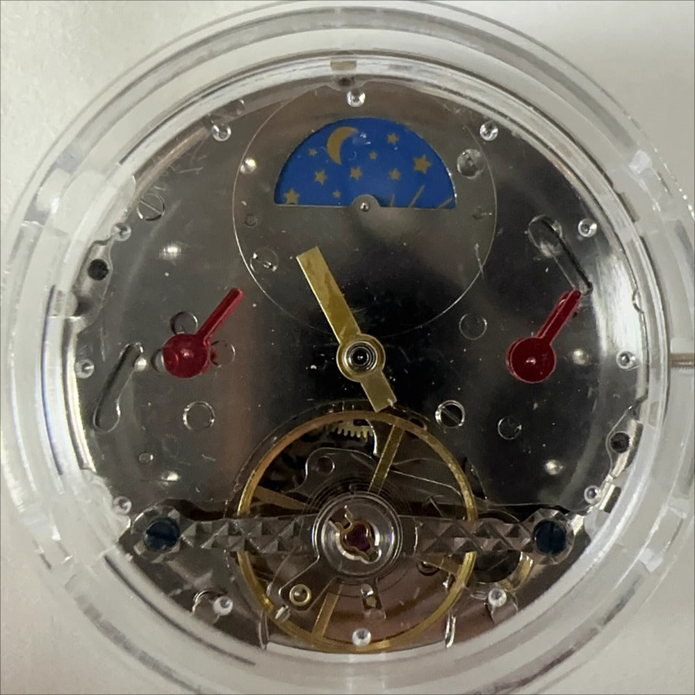 China Made multifunctional automatic watch with mechanical movement and star phase indicator at 12.