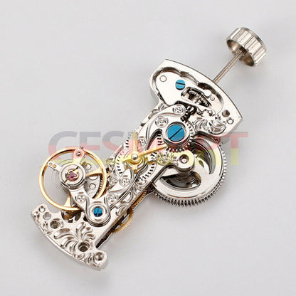 Asian LG0801BS silver long pendulum wheel watch accessory with automatic mechanical movement details