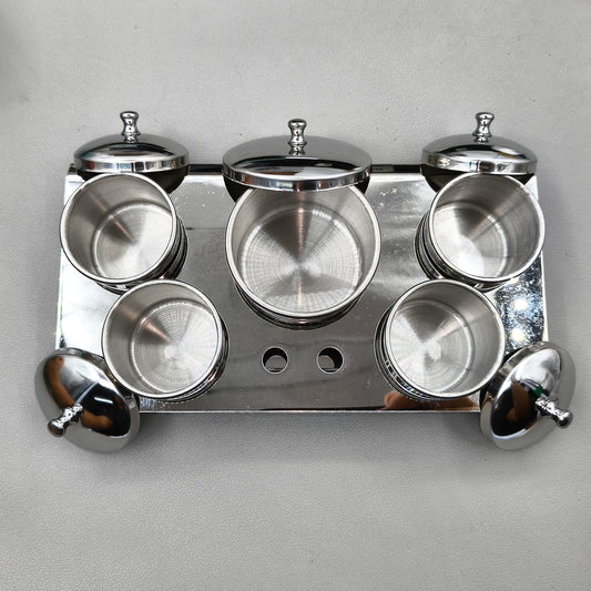 5 Cups Stainless Steel Watchmakers Watch Oil Benzine Cup with Anti-Leak Cover