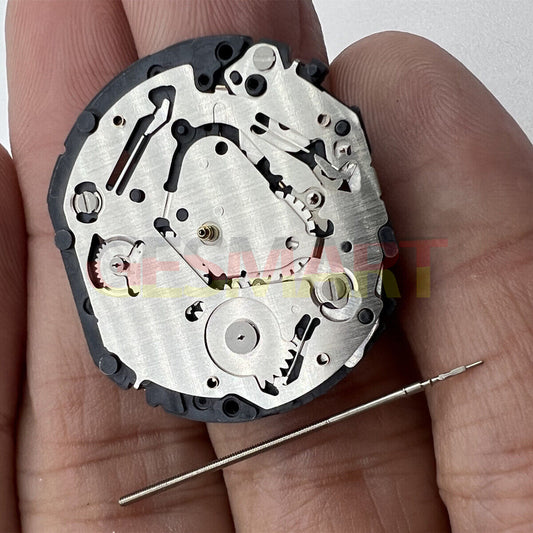 Hattori Epson TMI VX7J quartz watch movement with stem, precision Japanese craftsmanship for repairs and replacements.