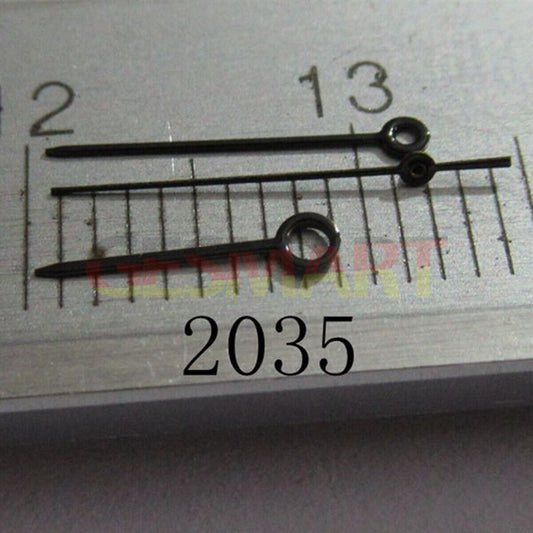 Black painted needle shape watch hands set, compatible with Miyota 2035/2115/2105/2305/2315 movements.