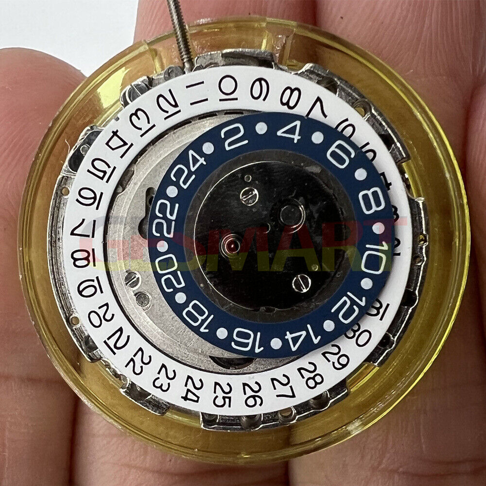 DG2813 automatic mechanical watch movement with silver 3 hands and 24-hour display window for watch accessories.