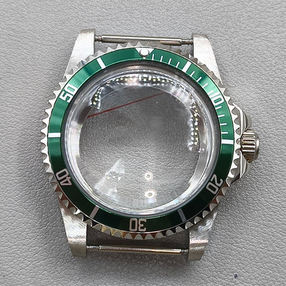 38mm Green Bezel Diving Watch Case Sapphire For NH34/35/36/38 NH70 For Retro SUB