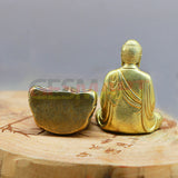 Solid Copper Buddha Trinket Vintage Hand Carved Handmade Bronze Model Figurines