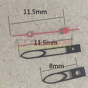 Red Second Hand Hollow 11.5mm Black Watch Hands for Miyota 6M12 Quartz Movement