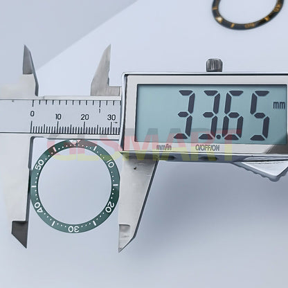 SUB ceramic watch bezel insert 33.65x27.3mm for women's flat watches, durable and stylish accessory.