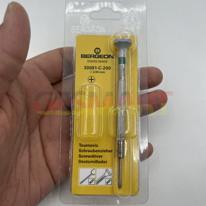 Bergeon 30081-C-200 ergonomic Phillips screwdriver 2.00mm for precise watch accessory repairs