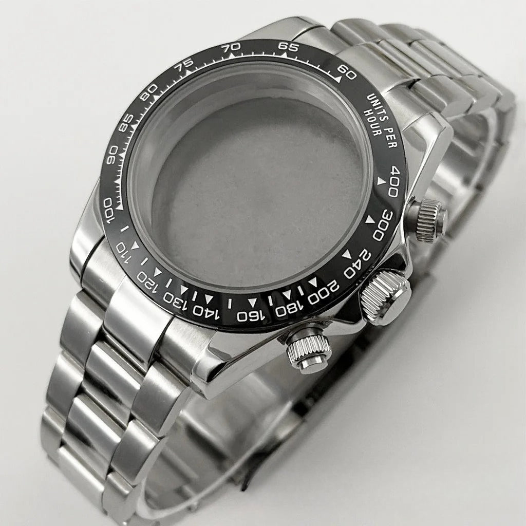Daytona 40mm Sapphire Glass Watch Case Ceramic Bezel Men's for VK63 VK63A VK64