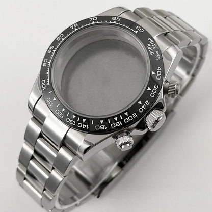 Daytona 40mm Sapphire Glass Watch Case Ceramic Bezel Men's for VK63 VK63A VK64