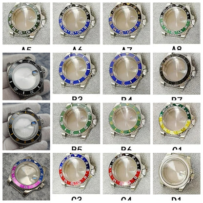 40mm SUB GMT Steel Watch Case for 2813/8215/2836/3804/8200 with Sapphire Glass