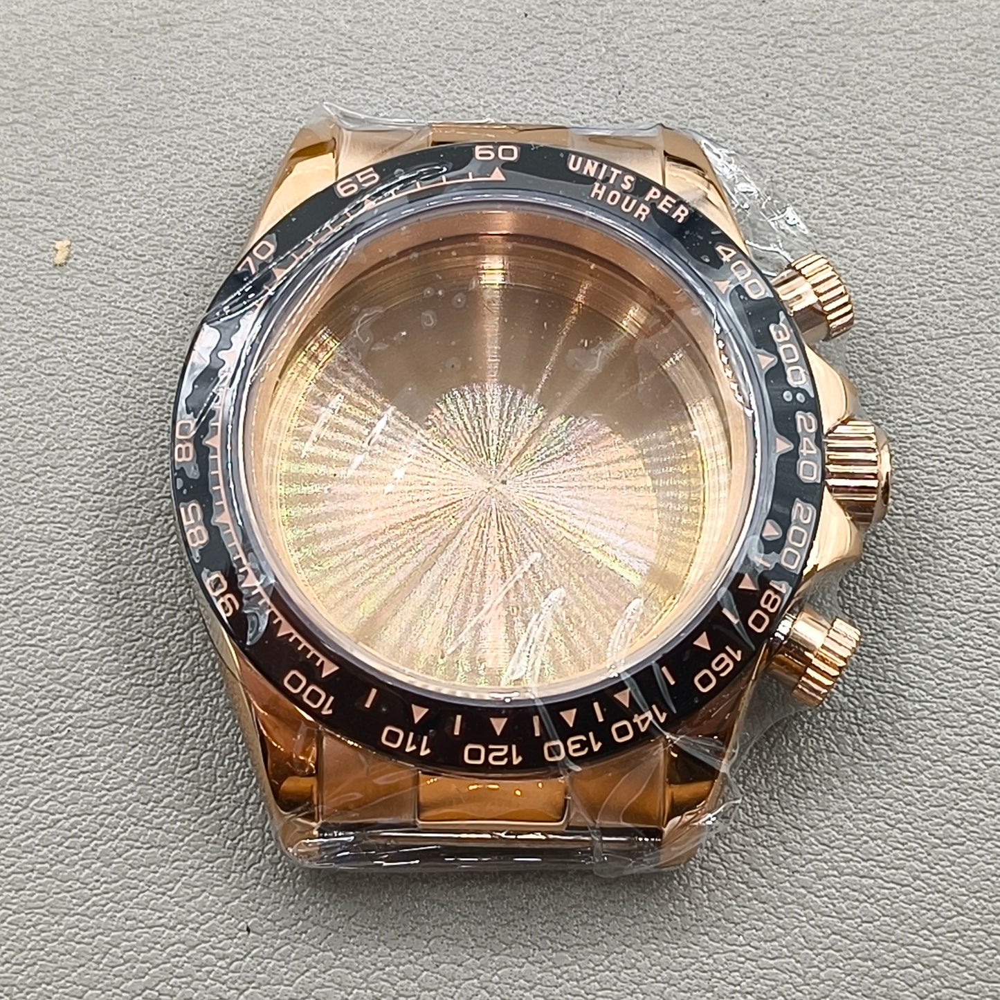40mm Rose Golden Watch Steel Case for Daytona VK63 VK64 Case Fits 20mm Strap