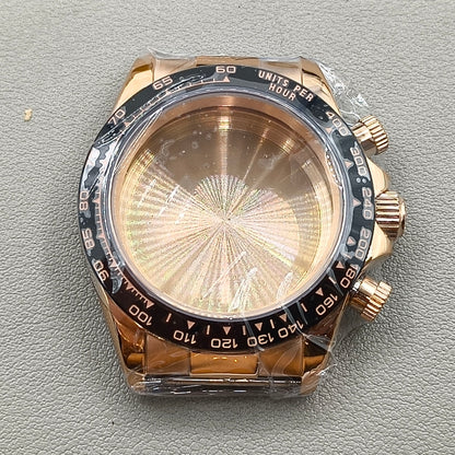 40mm Rose Golden Watch Steel Case for Daytona VK63 VK64 Case Fits 20mm Strap