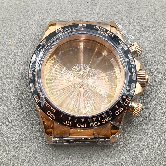 40mm Rose Golden Watch Steel Case for Daytona VK63 VK64 Case Fits 20mm Strap