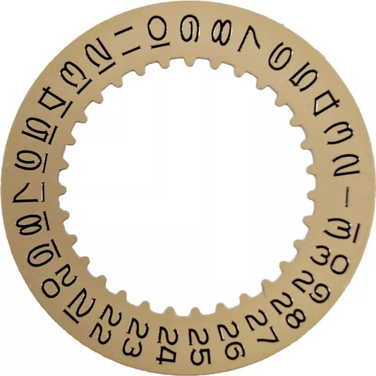 Opening 9 Font Type Golden Date Disk Wheel Generic for 3235 3285 Mechanical Movement