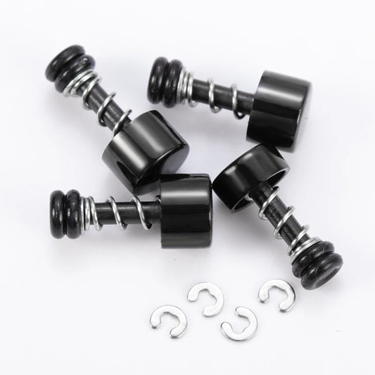 Set of 4 black stainless steel push buttons for Casio DW5600 watch repair, durable and waterproof.