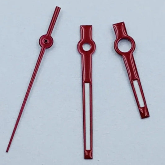 8 mm x 12 mm x 12,5 mm, roter Rand, Lume-Uhrzeiger-Set für NH34, NH35, NH36, NH38, NH39