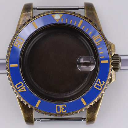 40mm Bronze SUB Watch Case Bezel For NH35/36 GMT NH34/38 4R36 Sapphire Crystal