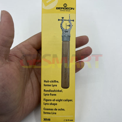 Bergeon 30548 truing caliper precisely aligns and adjusts watch hands for professional watchmaking.