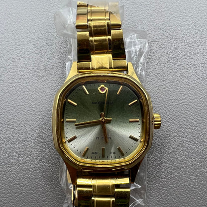 Shanghai 33mm manual mechanical watch with golden nail square case, 17 jewels, elegant design.