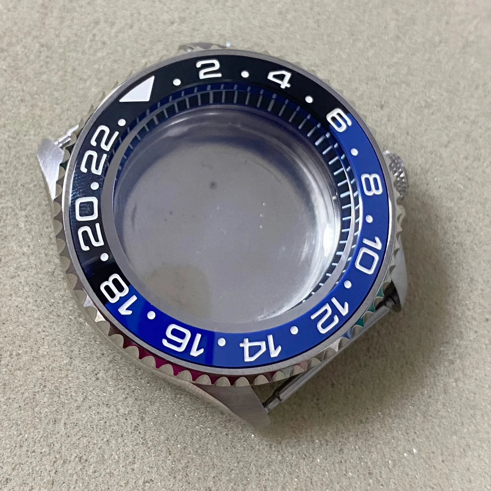 41.5MM Watch Case with Black Chapter Ring+Bezel SKX007 Set for NH35/NH36/4R